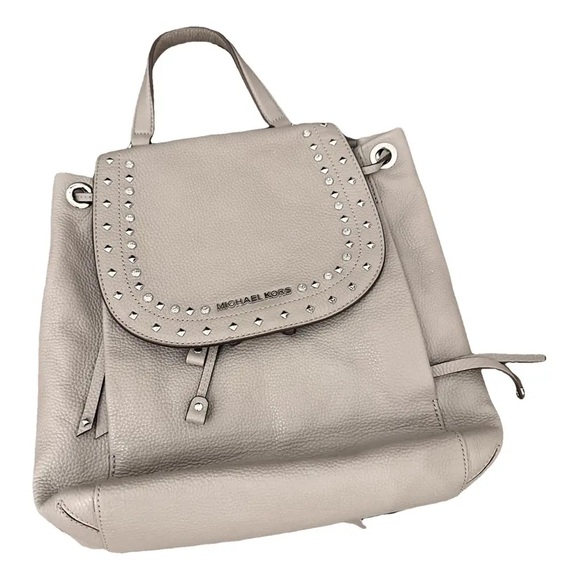 Michael Kors Light Gray Studded Backpack - Picture 5 of 5